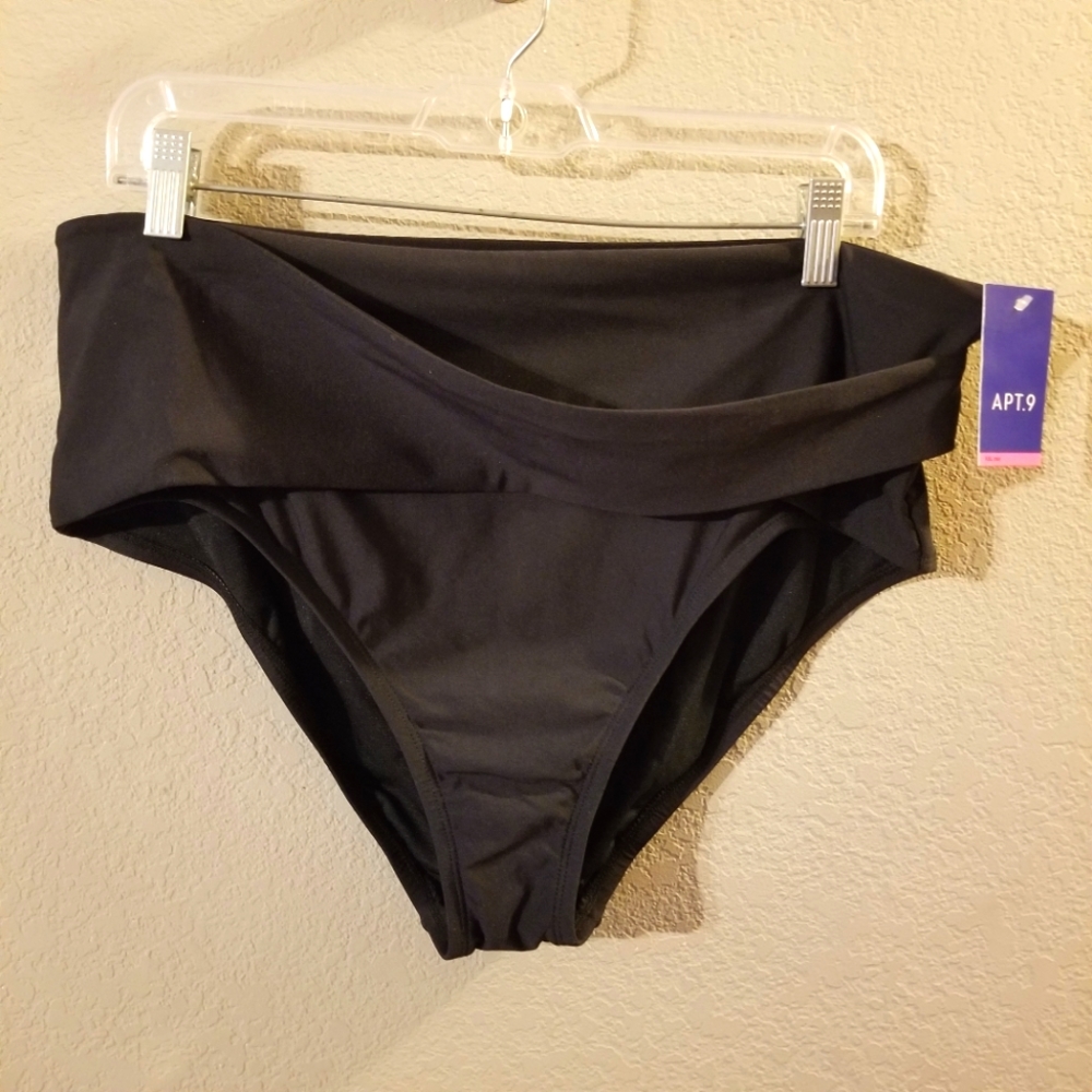 Apt 9 Women's New Black Crossover High Waist Swimsuit Bottoms Size XXL (20)